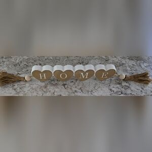 Rustic White and Brown Heart Wall Decor